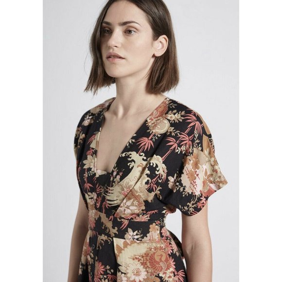 Current/Elliot The Retro Midi Dress Linen NEW - Picture 7 of 13